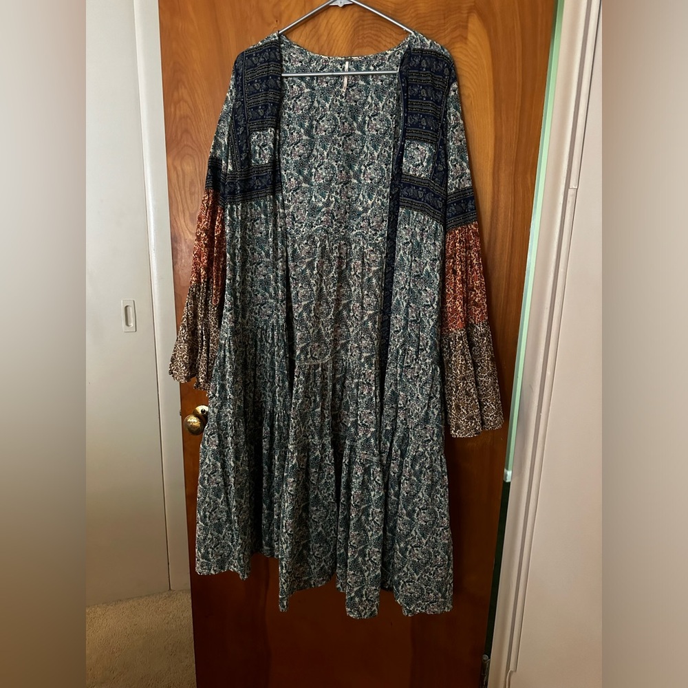 Free People sheer long kimono